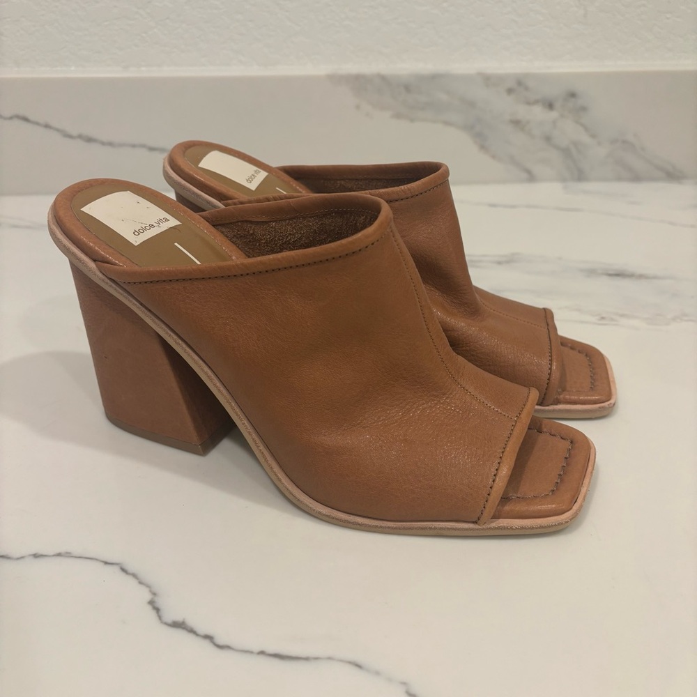 Dolce Vita Tan Leather Mules